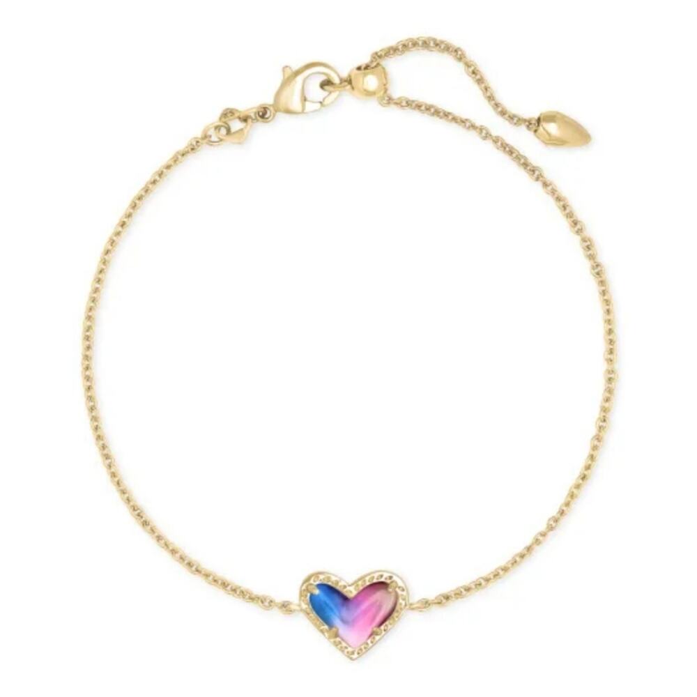 Kendra Scott‎ Ari Heart Gold Chain Bracelet in Watercolor Illusion